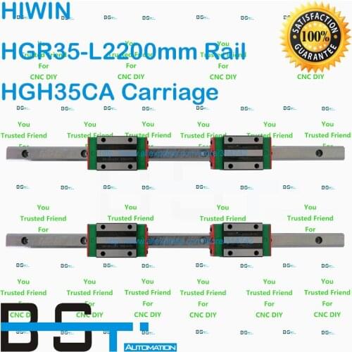 GENUINE HIWIN linear guide 4pcs x HGR35 L2200mm and 8pcs HGH35CA linear block carriages