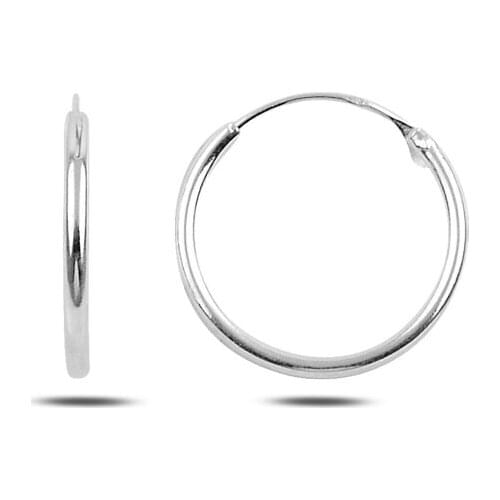 Silver 925 Sterling 18mm Simple Ring Earrings