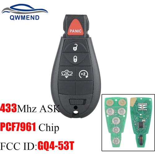BHKEY 4+1Buttons Smart Remote Key Keyless Fob 433Mhz For Dodge Ram 2013 2014 2015 2016 2017 GQ4-53T Original car remote key
