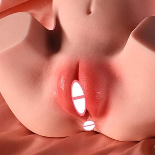 Realistic Ass 3D Silicone Vagina Anal Artificial Pussy Double Channels Tight Vagina Anus Male Adult Sex Toys Masturbator for man