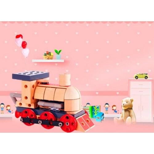 Pink Room Cartoon Train for Children Photography Backdrops Photo Props Studio Background 5x7ft