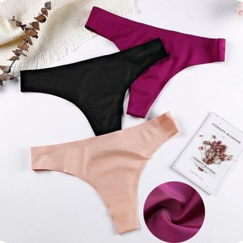 NEW Women Sexy Low-rise Ice Silk Seamless Thong Ultra-thin Seamless Soft Comfortable Sexy Women Underwear One-piece