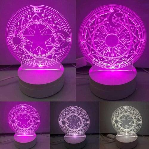 3d LED Night Light Lamp Card Captor Sakura Clear Card Home Decoration Light Warm Gifts PAK