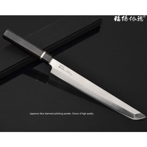 27cm Japanese Fish Filleting Knife Kitchen German 1.4116 Stainless Steel Sheath Japan Chef Sushi Salmon Cleaver Knives 6G