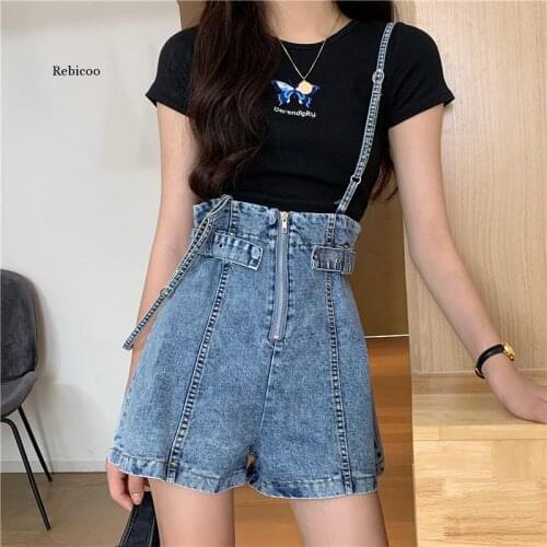 Women clothing denim fabric rompers summer overalls women playsuits suspenders shorts jeans women overalls summer rompers jeans