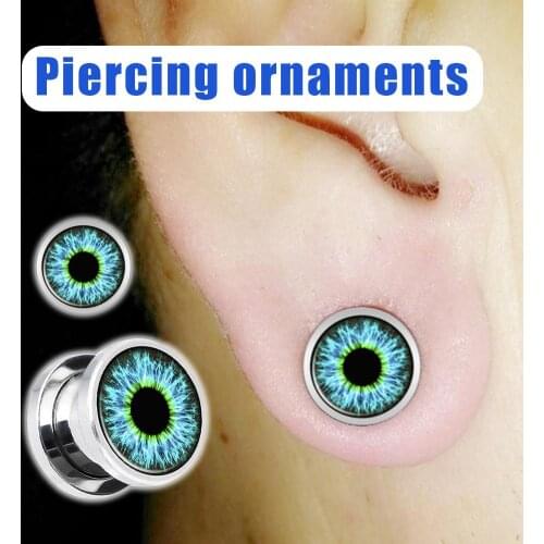 1Pc Unisex Enamel Eyeball Ear Plug Tunnel Expander Stretcher Piercing Jewelry pircing inoxidables ушной хрящ серёжка 2020