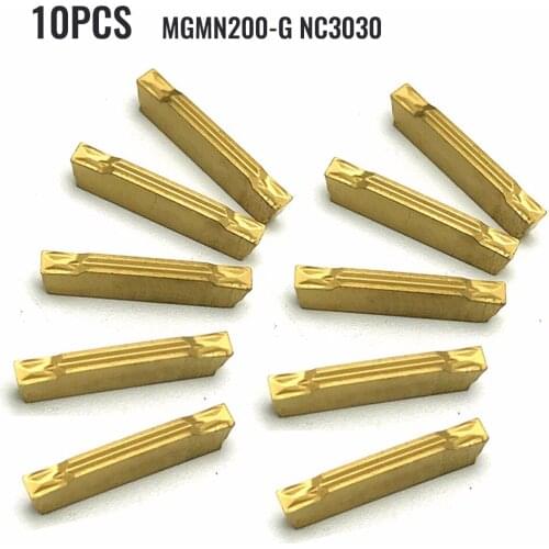 10PCS MGMN200 Grooving Carbide Inserts For General Steel Processing Lathe Cutter Turning Parting Tools Set