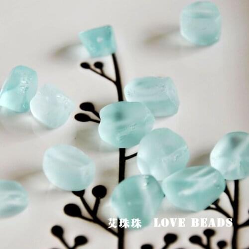 2 pcs/lot recycled glass nuggets loose beads pink blue yellow jewelry making earring making DIY for women