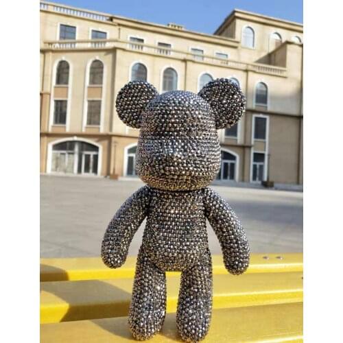 23 cm DIY handmade 13 styles Shiny artificial diamond Be@rbrick DIY Fashion Toy PVC Teddy bear Action Figure Model Toy kids gift
