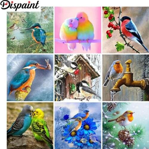 Dispaint 5D Diamond Painting Full Drill Diamond Embroidery "Animal bird flower" Picture Of Rhinestone Handmade Home Decor