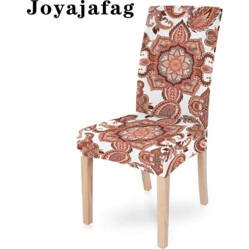 Bohemia Mandala Elastic Dust-proof Dining Chair Covers Stretch Universal Fashionable Seat Cover For Wedding Banquet Hotel