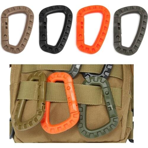 Big D Type Plastic Steel Tactical Quick Hook Hanging Buckle Clip Outdoor Camping Backpack Bag EDC Carabiner Kit Accessories