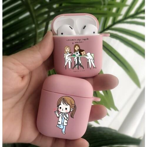 Nurse Medical Medicine Health Heart Candy pink TPU Bluetooth Earphone Airpods Cover for Airpods 2 Airpods1 Airpods pro 3
