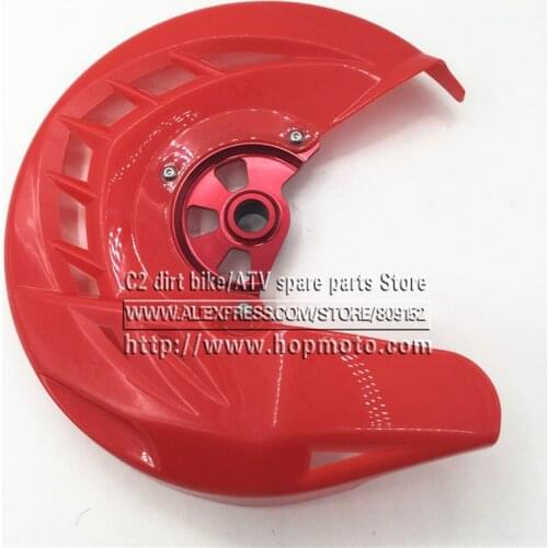 CRF X-Brake Front Brake Disc Rotor Guard Cover Protector Protection Fit CR CRF CR125 CR250 CRF250R CRF450R CRF250X CRF450X Red
