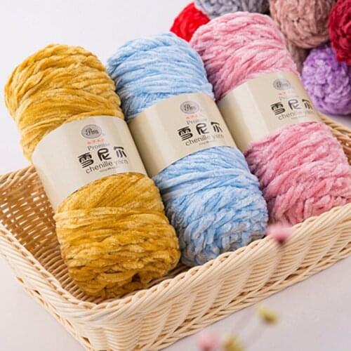 4PC=400g DIY Soft Chenille Yarn 100% Polyester Winter Warmth Pleuche Cashmere Yarn Baby Wool Thread Hand Knitting Crochet