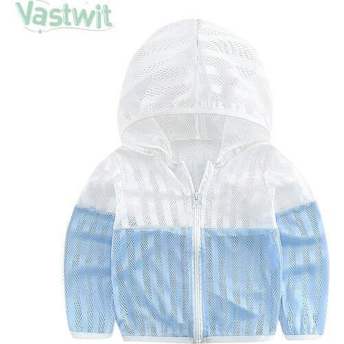 Children Jackets Spring Kids Beach Outerwear Hoodies Air-Conditioning Coats Hooded Sun Protection Jackets For Boys Girls 1-6Y