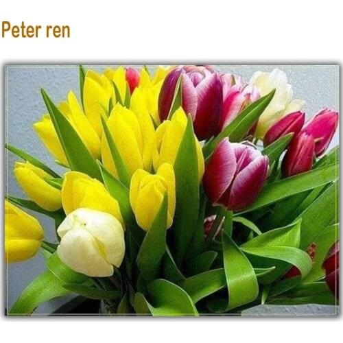Diy Diamond painting Cross stitch embroidery Sets beautiful tulip Crafts Needlework 3d rhinestone 100% Full cover mosaics Square