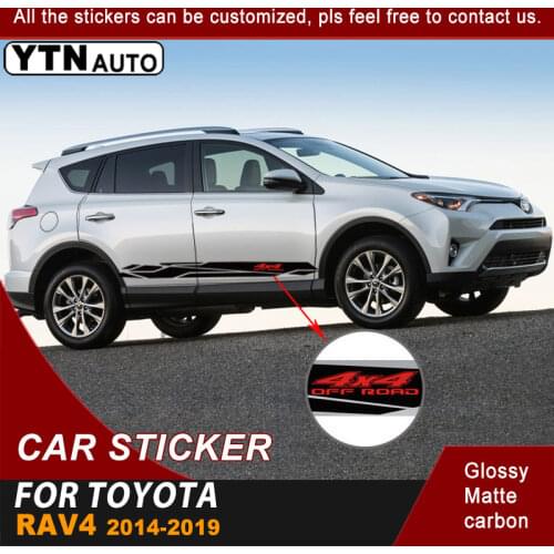 For Toyota RAV4 RAV-4 2014-2019 Car Decal Side Body 4x4 Off Road Stripe Graphic Vinyl Car Sticker Accessories For ALL CAR MODLES