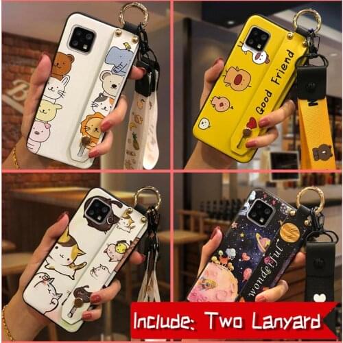 Phone Holder Cover Phone Case For Sharp Aquos Sense4 4G/Sense 5G Soft Case For Woman Wristband