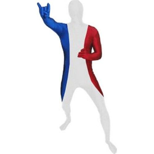 France Flag Zentai Second Skin Suit full body Spandex jumpsuit Fancy Dress Costumes Can be customized