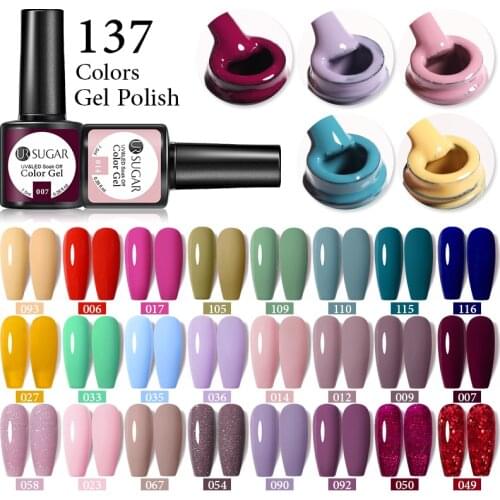 UR SUGAR 7.5ml Gel Nail Polish Semi Permanent Glitter Gel Polish Lamp Varnishes Soak Off Nail Art Manicure Base Top Coat DIY Gel