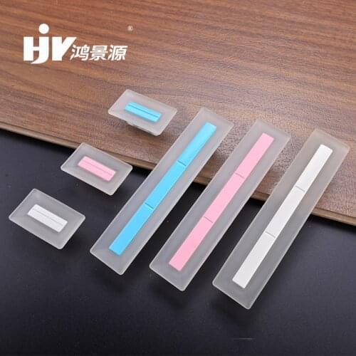 HJY Children Room Knobs Handles PVC/Resin Drawer Pulls Door Furniture Transparent Handle Kitchen Cabinet Knobs with Screws L019