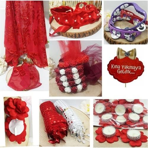 Henna Night Supplies, 52 Piece Henna Night Set, Henna, Wedding, Tray, Candle, Marriage, henna Night Accessories, الحناء, حنا
