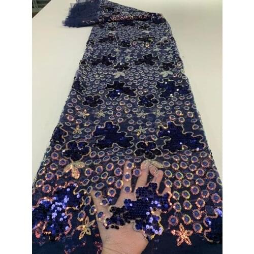 Latest Swiss African Sequins Tulle Mesh Lace Fabric 2021 High Quality Lace Nigerian Net Cord Lace Fabrics For Party Wedding