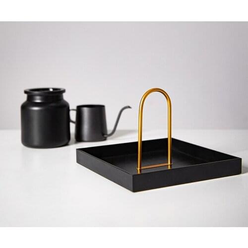 Nordic ABS Metal Jewelry Tray Portable Storage Rack Cosmetics Basket Dessert Plate Storage Organizer Home Decoration Accessories