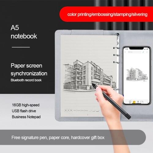 A5 New Technology Smart Business Multifunctional Notepad With U DiSK LED Flash Drive Gift Customizable LOGO Texture Note Books