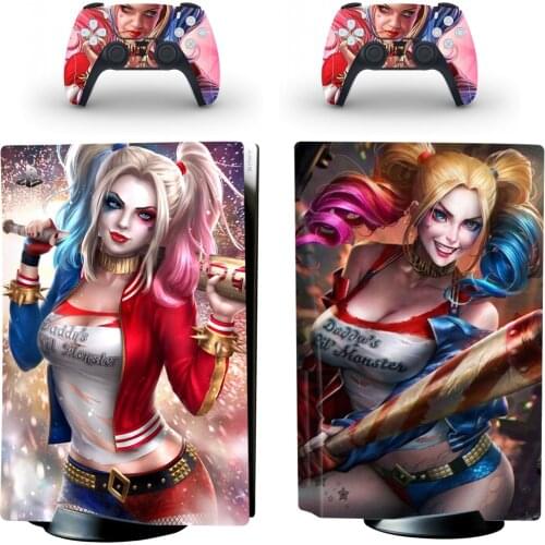 Cartoon Anime Cute Girl PS5 Standard Disc Skin Sticker Decal Cover for PlayStation 5 Console and 2 Controllers PS5 Skin Sticker