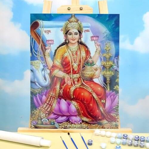 Buddha India Ganesha Paint By Numbers Complete Kit Oil Paints 50*70 Painting On Canvas Loft Picture For Adults Wholesale Art