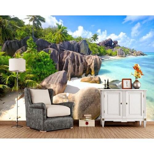 Papel de parede beach island natural scenery 3d wallpaper,living room tv sofa wall bedroom wall papers home decor mural