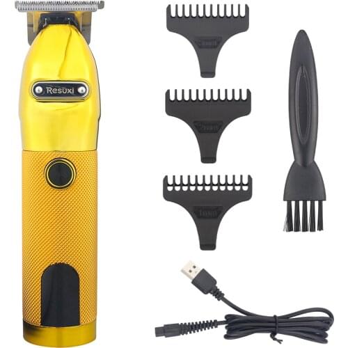 Professional Cordless Clippers Men Hair Trimmer Golden Hair Cutting Machine Hairdresser Tool Barber Accessories Electric Clipper