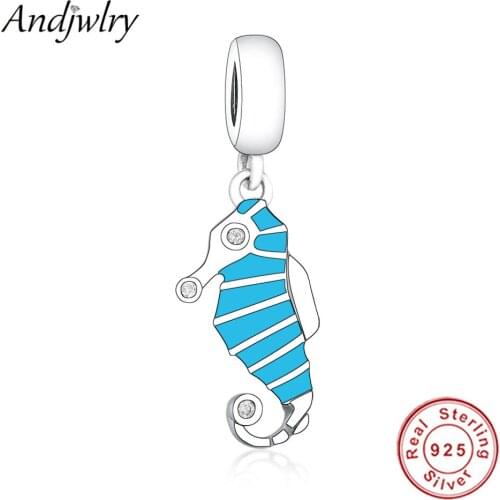 925 Sterling Silver Animal SeaHorse Charms Pendant Fits Original Pandora Charms Bracelet 925 Sliver Beads Dangle Berloque