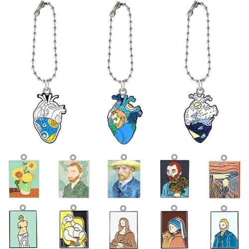 TAFREE Painter Van Gogh Works New Multi-style Keychain Acrylic Doll Keychain Boys And Girls Fashion And Interesting Accessories
