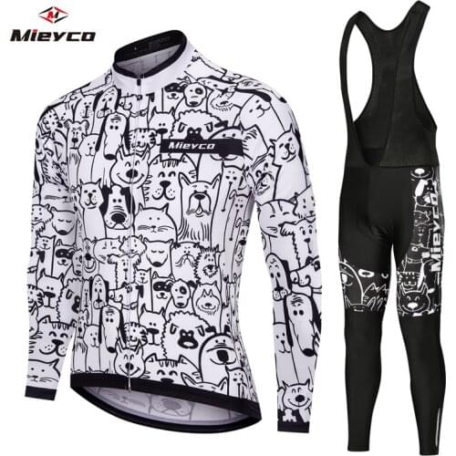 Long Sleeve Cycling Jersey Set Bib Pants Maillot Ciclismo Hombre Bicycle Clothing MTB Bike Jersey Bicicleta De Montaña Uniforme