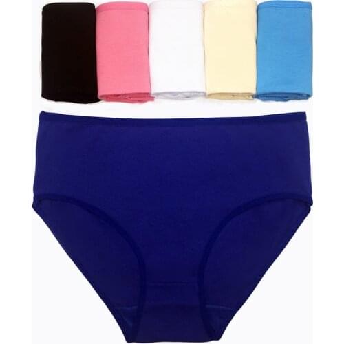 6 pieces/lot Cotton panties women underwear plus size briefs high waiste panty female sexy underpant womens lingerie 2XL 3XL 4XL