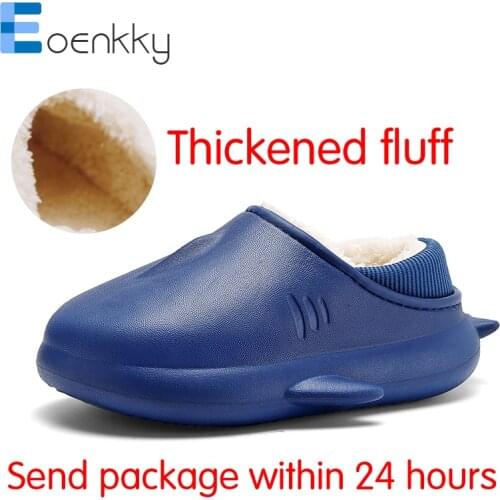 Waterproof Non-Slip Home Kids Slippers Winter Warm Childrens Shoes Indoor Cootton Boys Soft Slippers Cute Girl Shoes Size 22-33