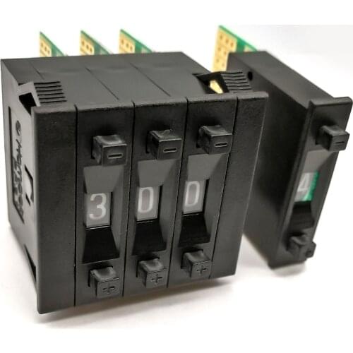 High Quality 24mm X 7.62mm 0-9 Bit BCD Code 8421 Binary Output Dial Push Wheel Switch, Black， With End Plate