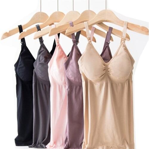 New Vest Women Camisole No Steel Ring with Chest Pad No Trace Pregnancy Maternity Open Buckle Nursing Vest Slim Fit Adjustable