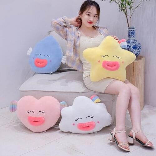 1pc Angel Love Rainbow Raindrop Star Plush Pillow Soft Cushion Cloud Stuffed Plush Toys Home Decor Children Kids Girls Gift