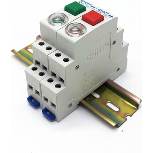 1pcs CHINT Pushbutton Switch NP9 series with Signal Light 2NO 1NC Din Rail Mount AC DC230V 24V