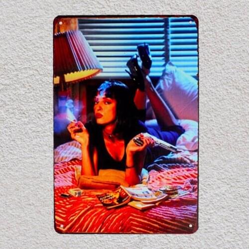 1 pc Pulp Fiction Girls Drugs Mafia Tin Plate Sign wall bar man cave Decoration Art Poster metal vintage retro decor garage shop