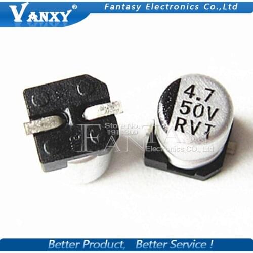 10PCS Electrolytic capacitor 50V4.7UF 4*5.4mm SMD aluminum electrolytic capacitor 4.7uf 50v