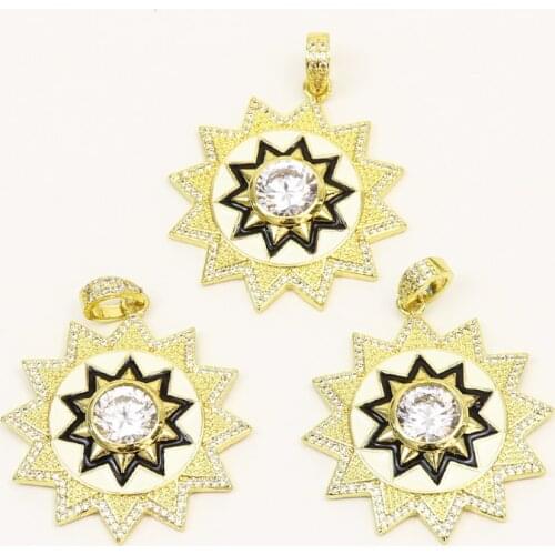 10 Pcs Enamel Solar Pendant Crystal Jewelry Charms Jewelry Pendant Accessories Necklace Pendant 51805