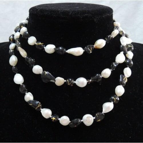 100% NATURE FRESHWATER PEARL LONG NECKLACE-120 cm necklace