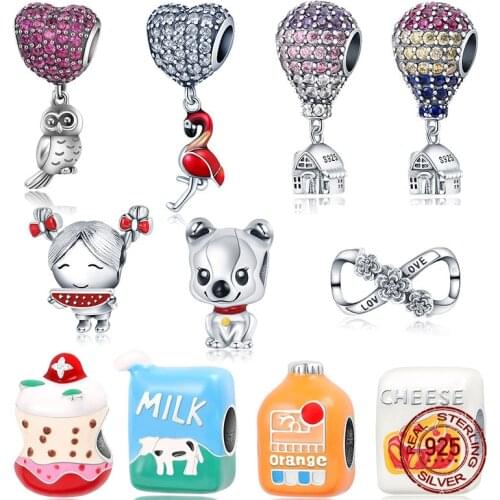 100% Real 925 Sterling Silver Hot Air Balloon Pendant Fit Original 3mm Bracelet&BangleMaking Fashion DIY Jewelry For Women
