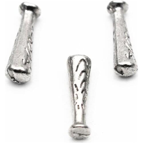 20Pcs/Lot Baseball Baton Alloy Floating Charms Hand-made DIY for Glass Lockets