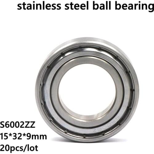 20pcs/lot S6002ZZ 15x32x9 stainless steel 440C deep groove ball bearing S6002 -2Z 15*32*9 mm
